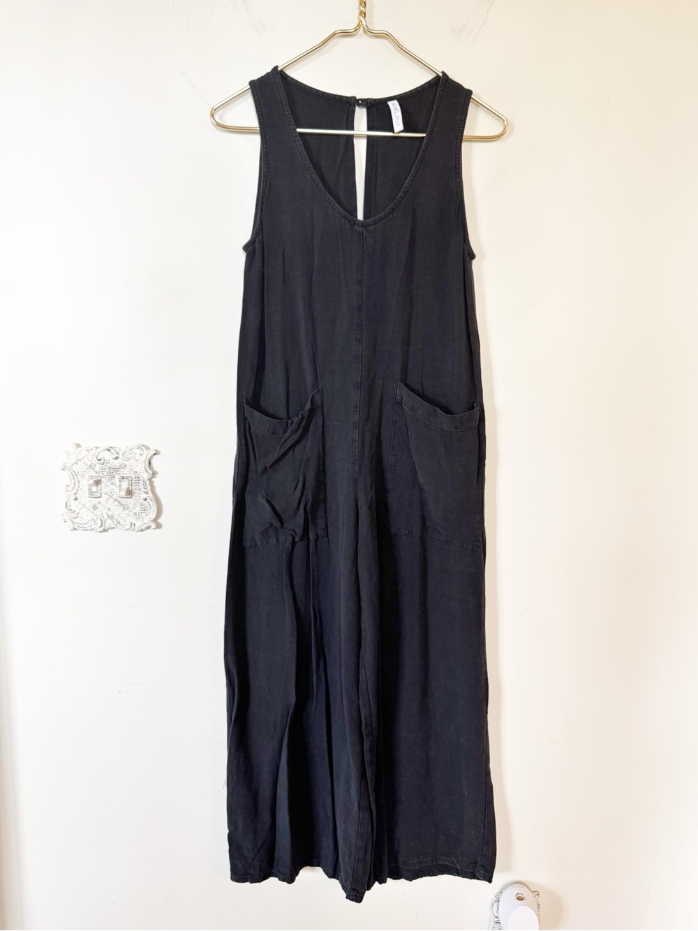 Rachel Pally Remy Black Linen Sleeveless Wide Leg Jumpsuit XS - Picture 5 of 12